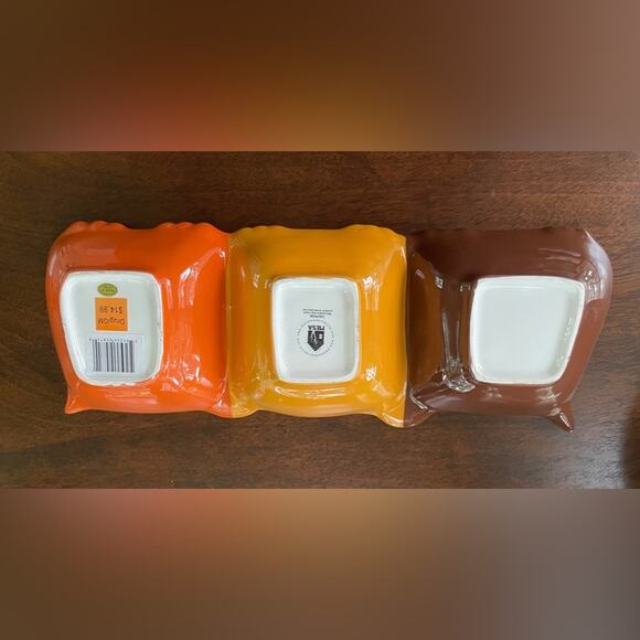 NEW Ceramic Owl Triple Serving Divided Dish - Picture 2 of 4